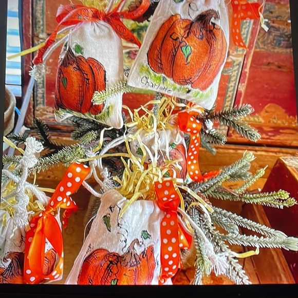 Pumpkin Treat bag, hand painted - Picture 2 of 2